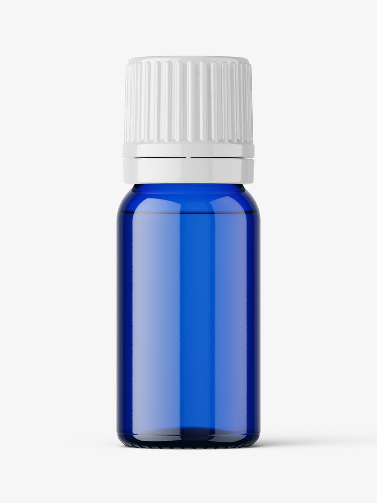 Essential oil bottle mockup / blue