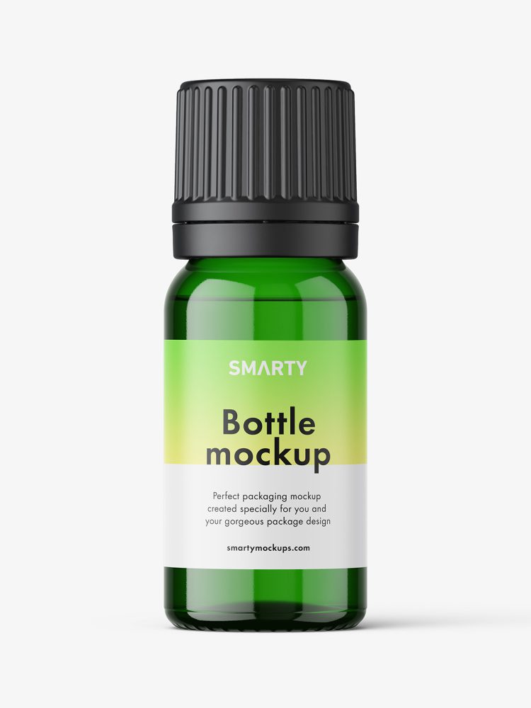 Essential oil bottle mockup / green