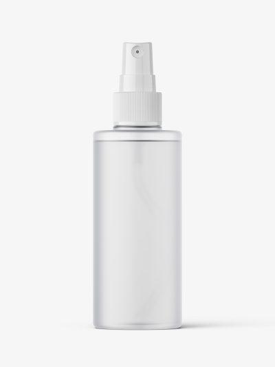 Simple bottle with mist spray mockup / frosted
