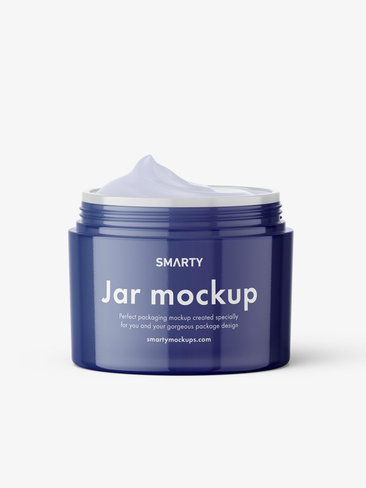Cosmetic jar mockup / opened