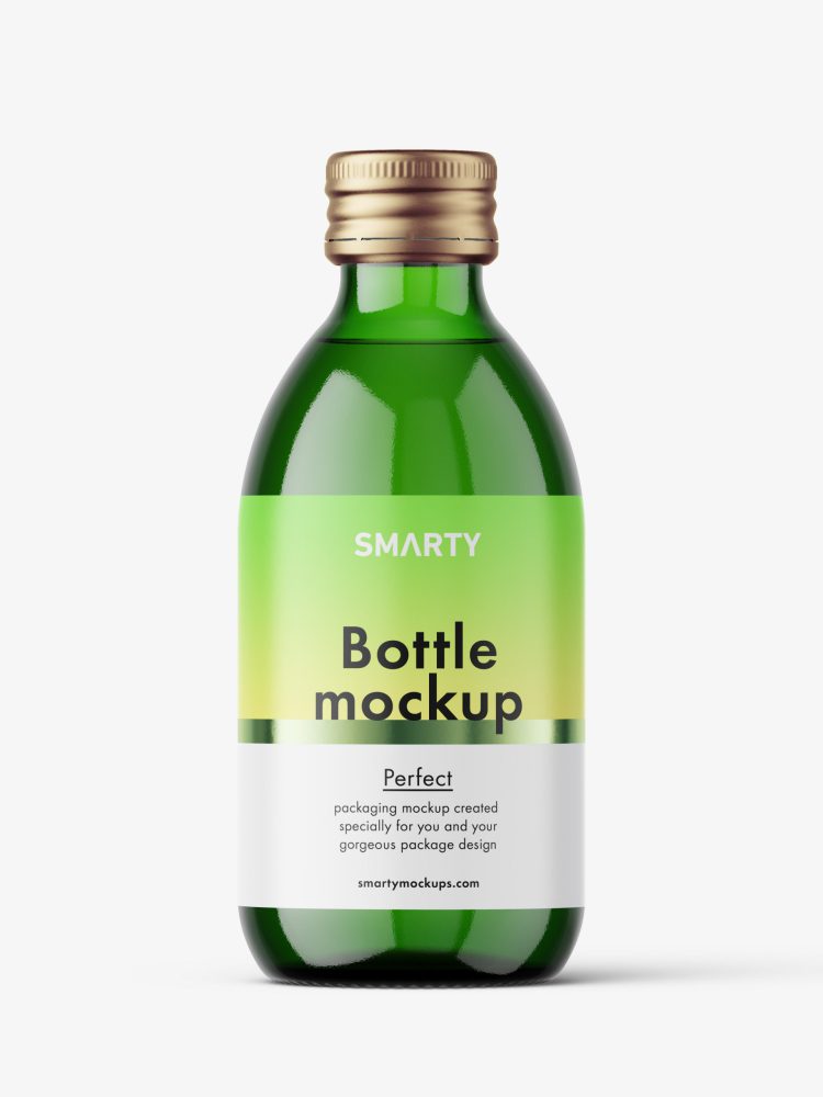 250 ml pharmacy bottle mockup / green