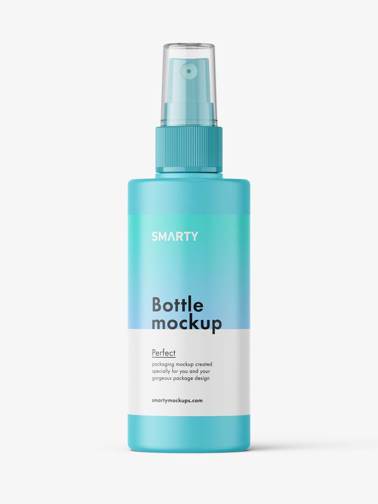 Simple bottle with mist spray mockup / matt