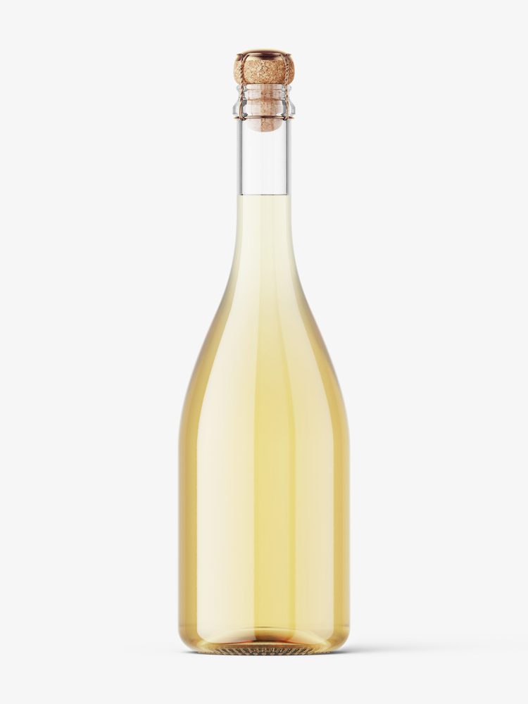 Sparkling wine bottle mockup