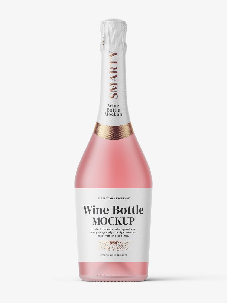Sparkling wine bottle mockup