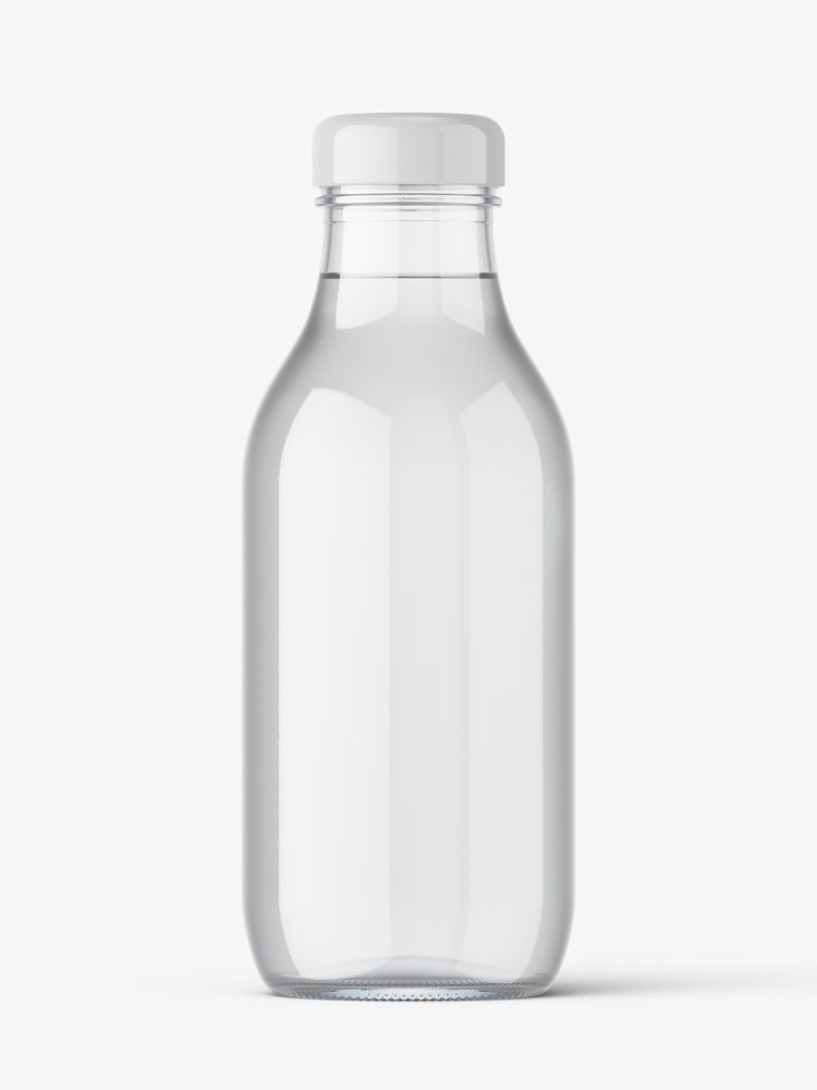 Clear water bottle mockup