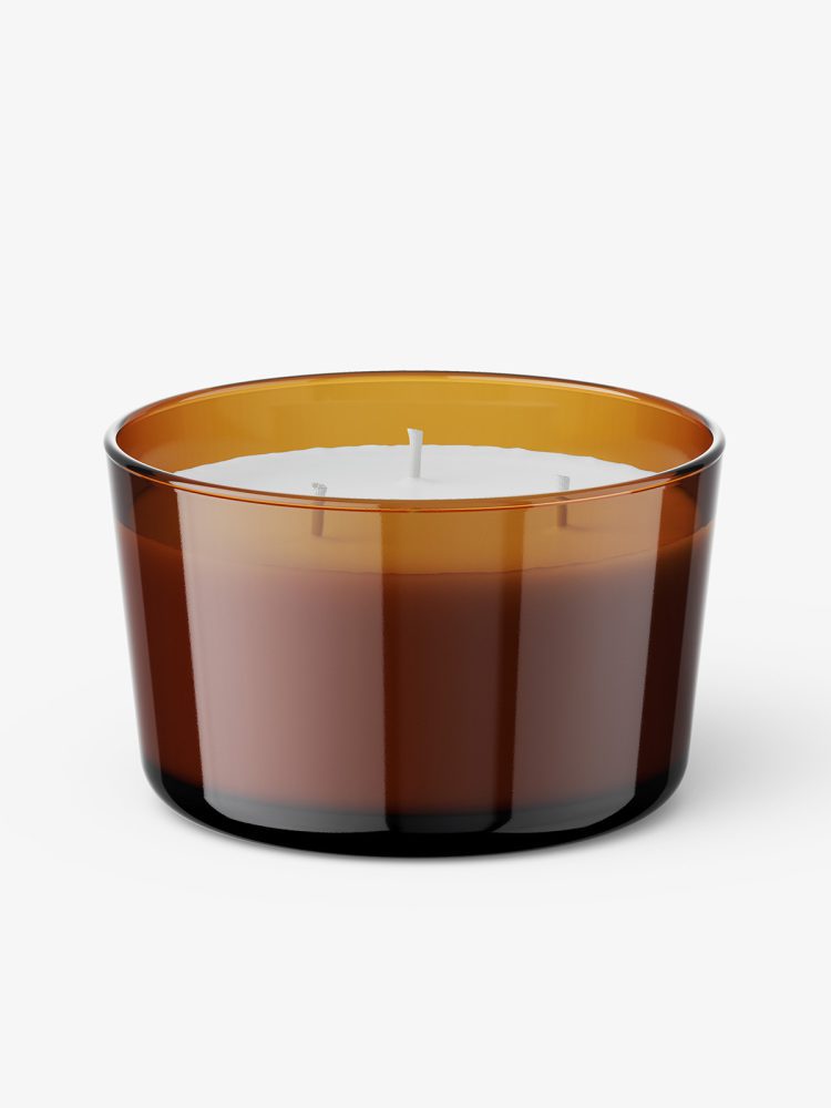 Glass candle mockup / amber