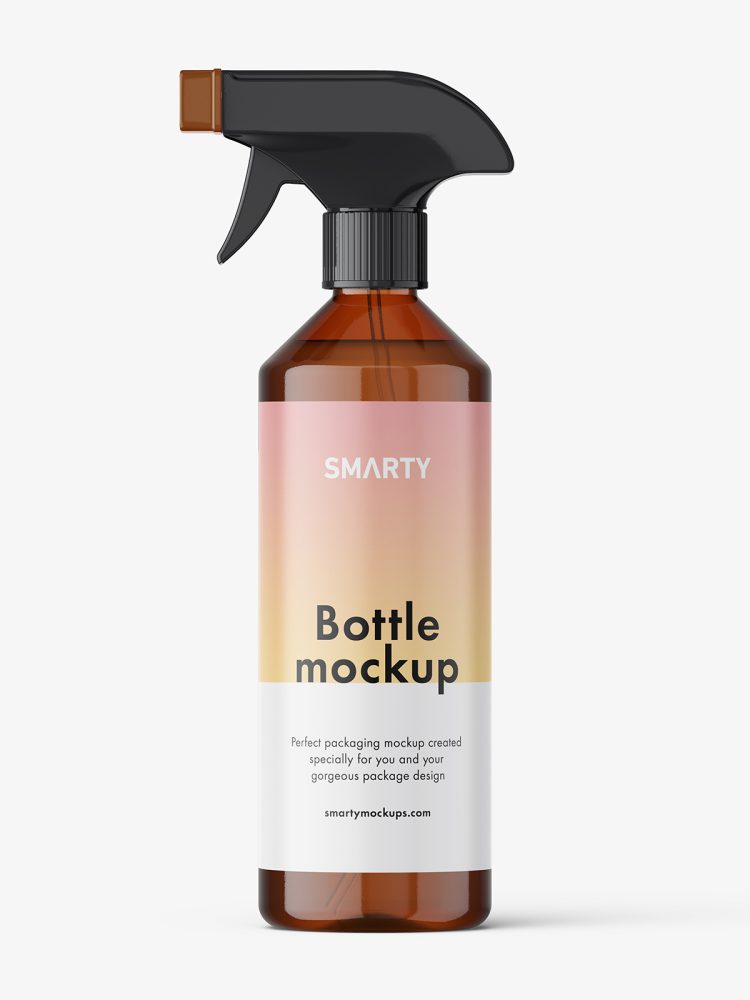 Amber trigger spray bottle mockup