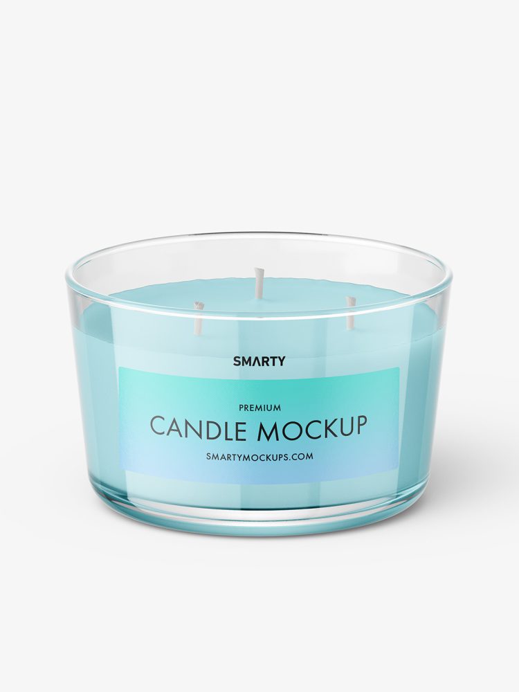 Glass candle mockup / clear