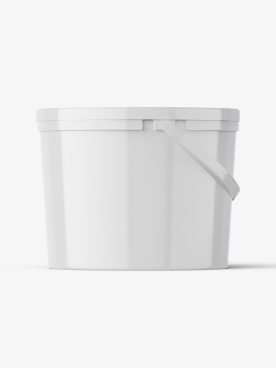 Food snap-lock container mockup / glossy