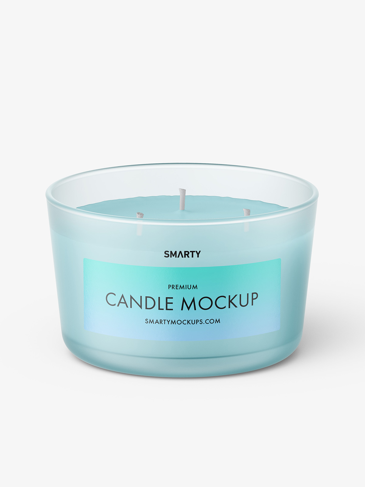 Premium PSD  Frosted glass candle jars mockup, front view