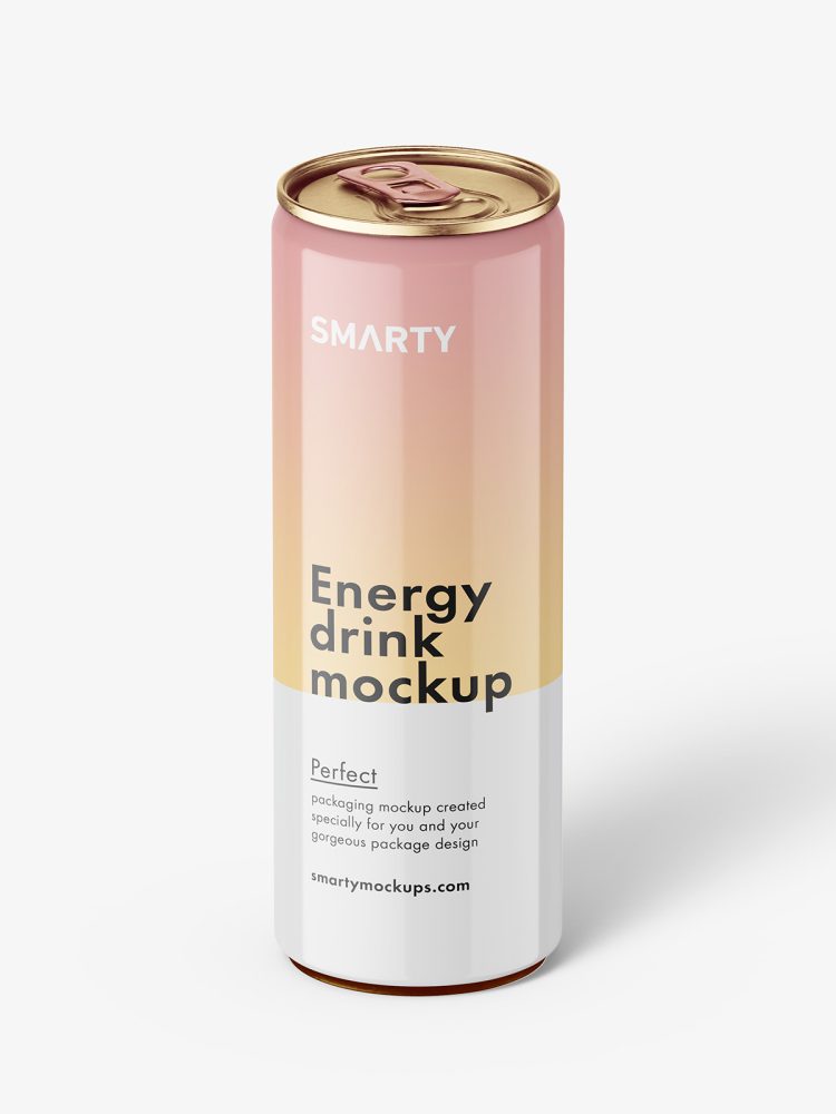 Energy drink can mockup / glossy