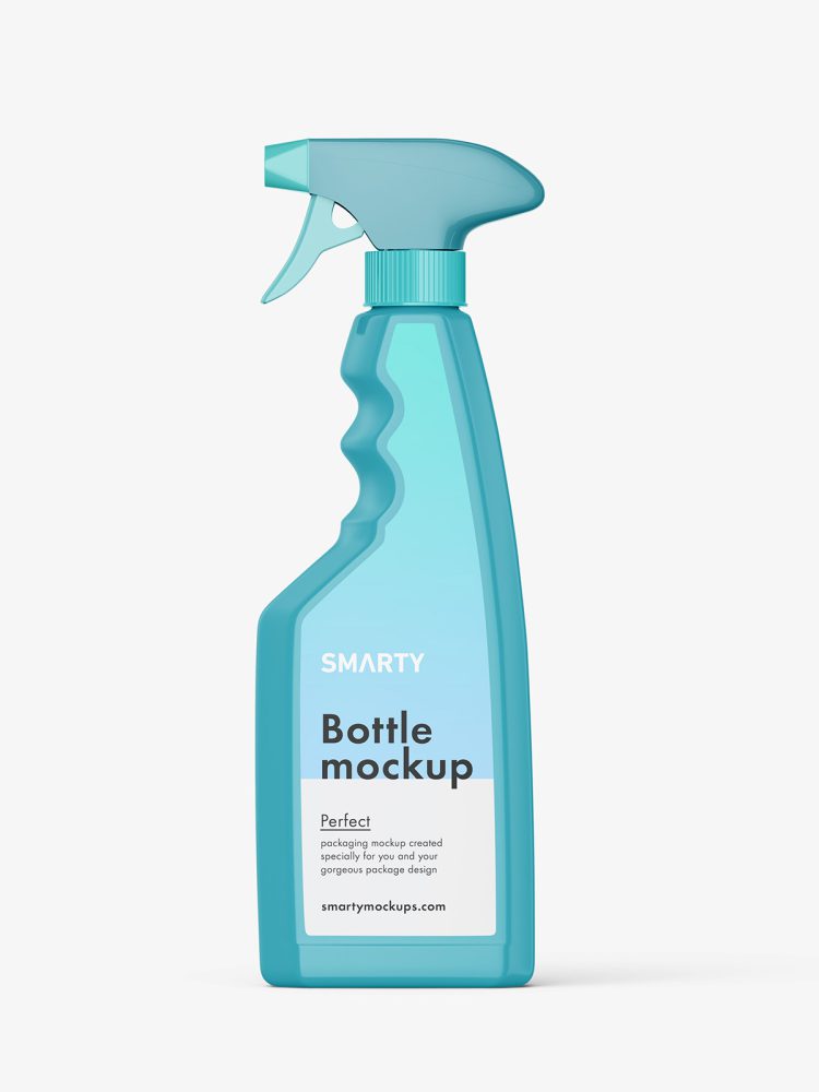 Glossy trigger spray bottle mockup
