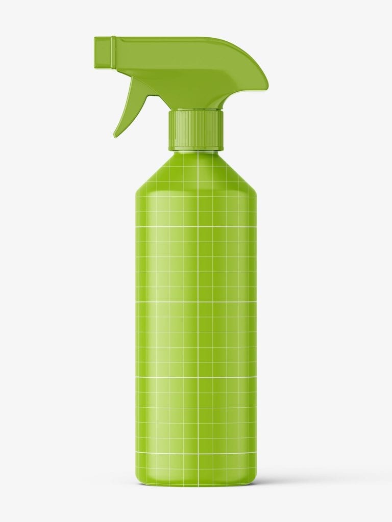 Clear trigger spray bottle mockup - Smarty Mockups