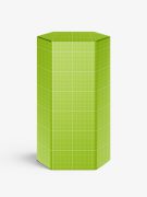 Download Hexagonal box mockup / white - metallic - kraft - Smarty Mockups