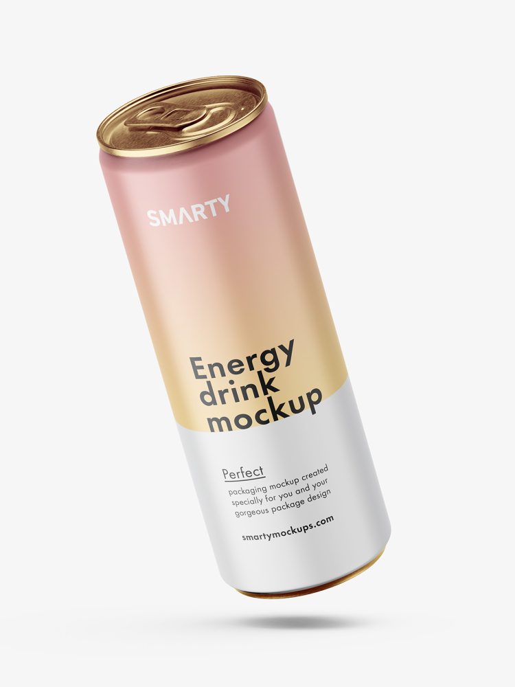 Energy drink can mockup / matt