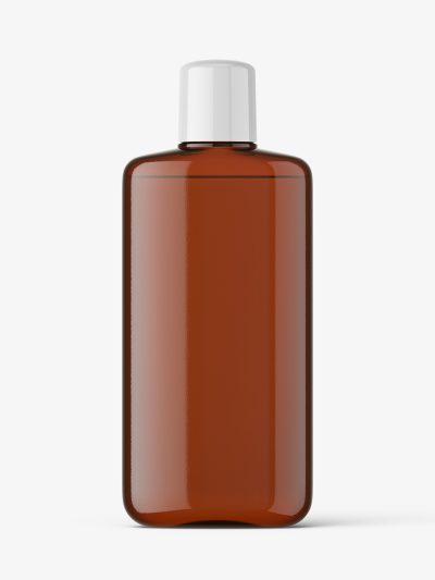Amber bottle with rounded screwcap mockup
