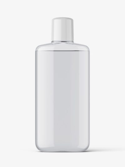 Clear bottle with rounded screwcap mockup