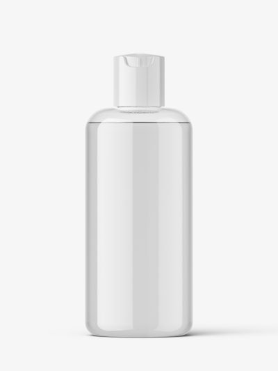Clear bottle with disctop mockup