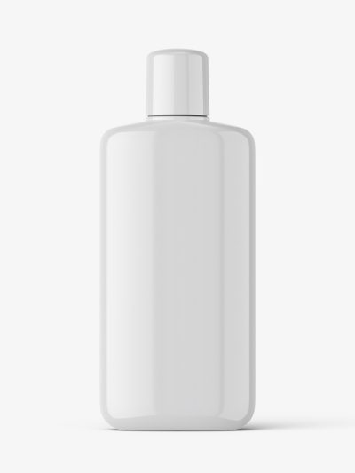 Glossy bottle with rounded screwcap mockup
