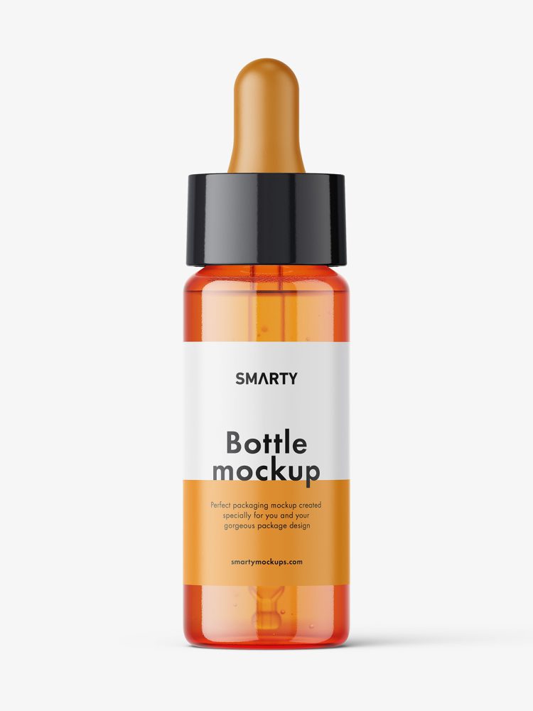 Orange dropper bottle mockup