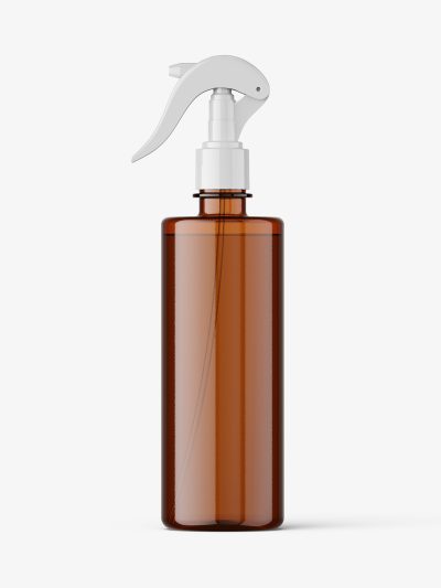 Amber bottle with trigger spray mockup