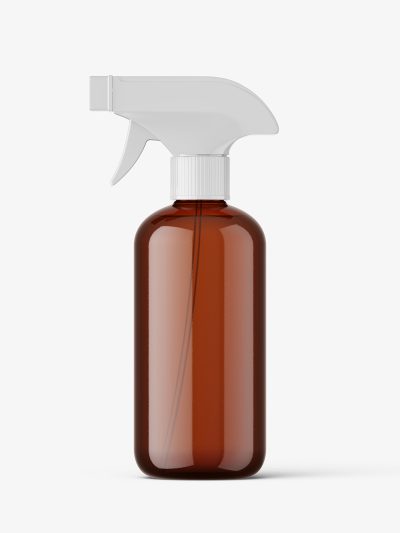 Rounded bottle with trigger spray / amber