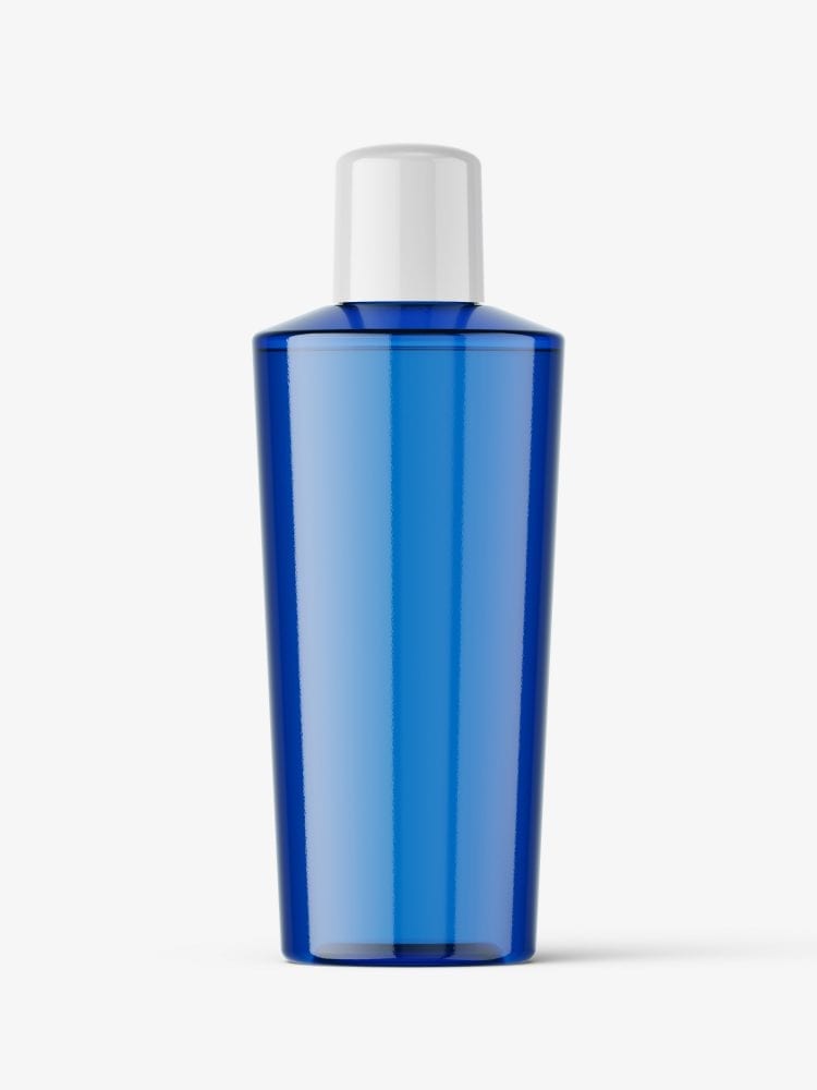 Blue conical bottle mockup