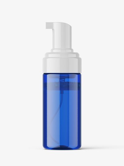 Blue foamer bottle mockup