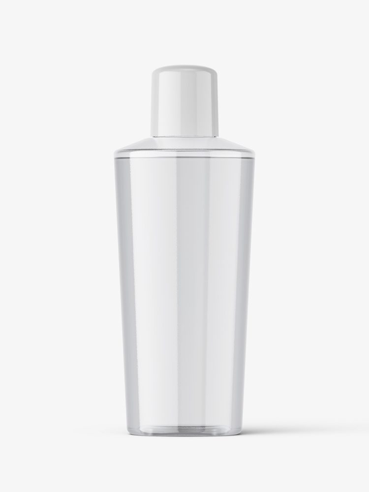Clear conical bottle mockup