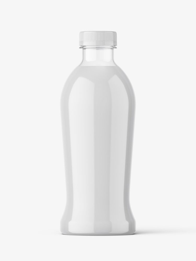 Clear dairy bottle mockup