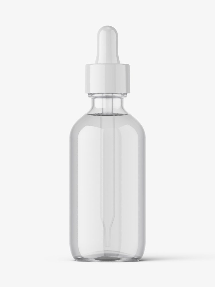 Clear dropper bottle mockup
