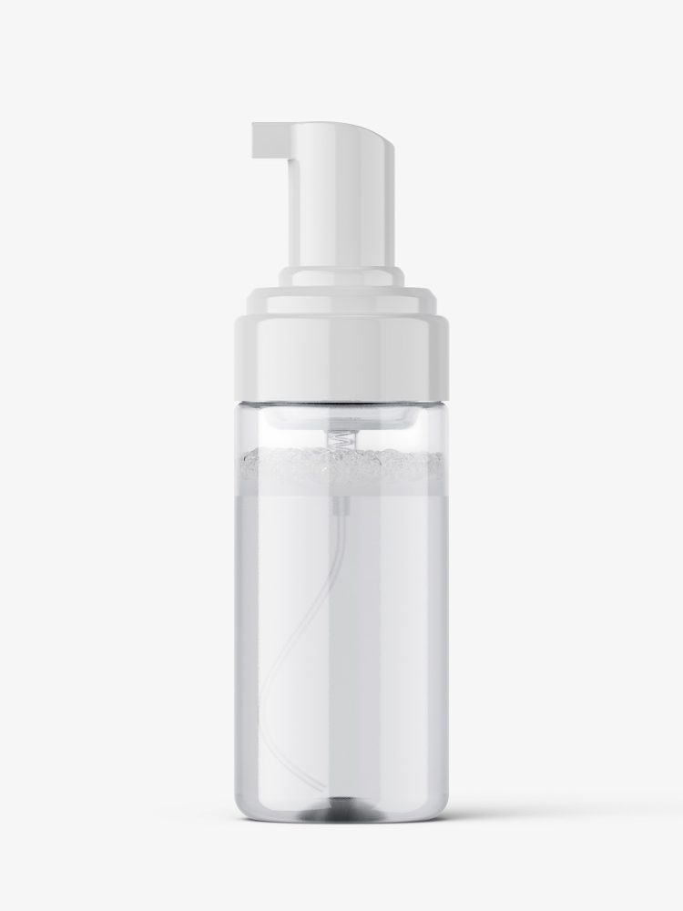 Clear foamer bottle mockup