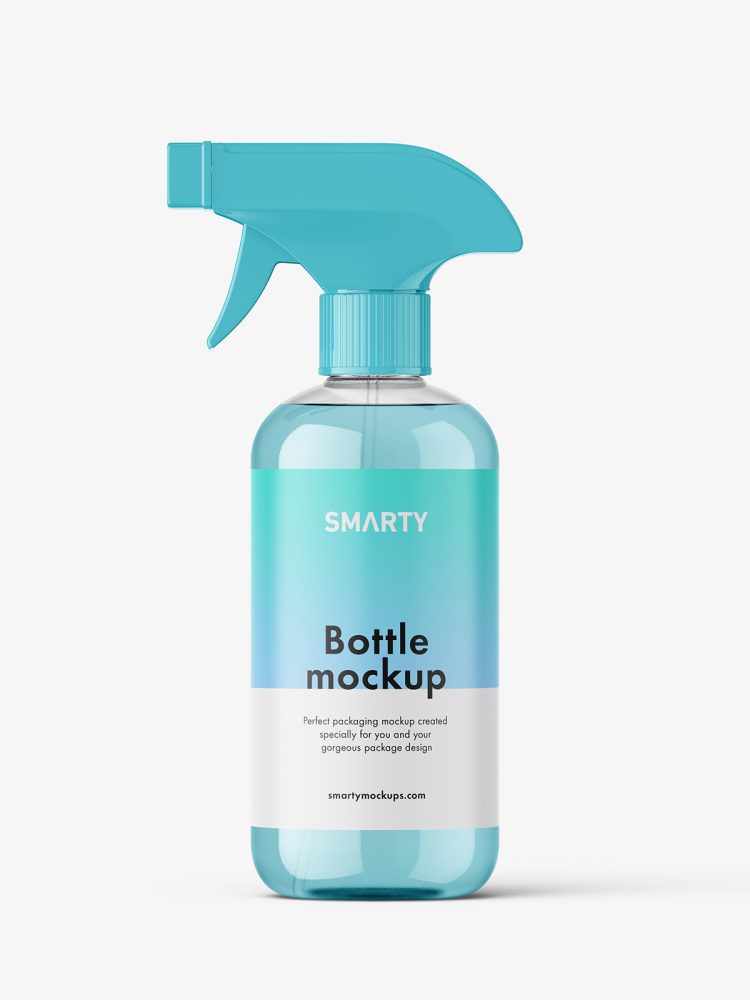Rounded bottle with trigger spray / clear