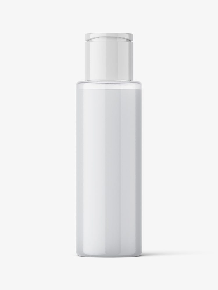 Cosmetic bottle with flip top mockup / cream