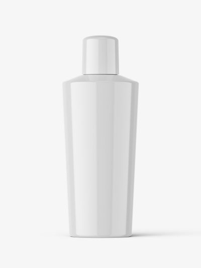 Glossy conical bottle mockup