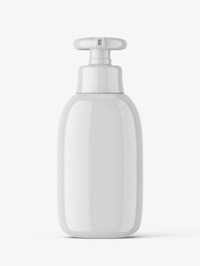 Cosmetic bottle with pump mockup
