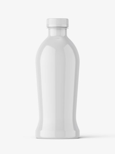 Glossy dairy bottle mockup