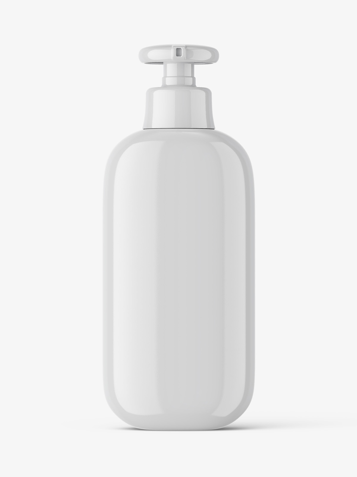 Glossy cosmetic bottle with pump mockup - Smarty Mockups