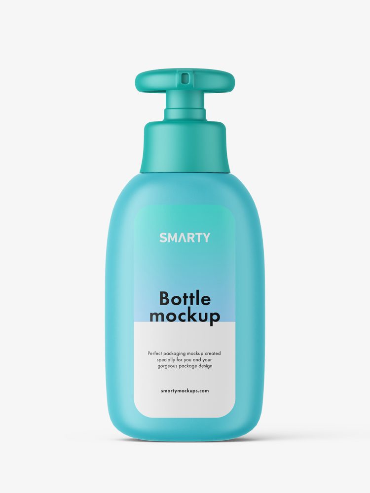 Cosmetic bottle with pump mockup