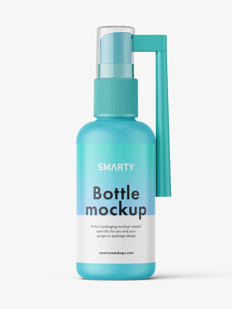 Matt medicine spray bottle mockup