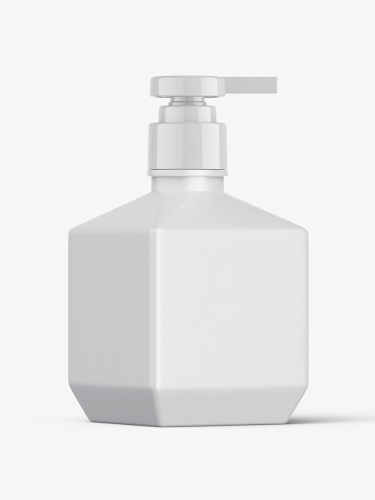 Rectangle bottle with pump mockup