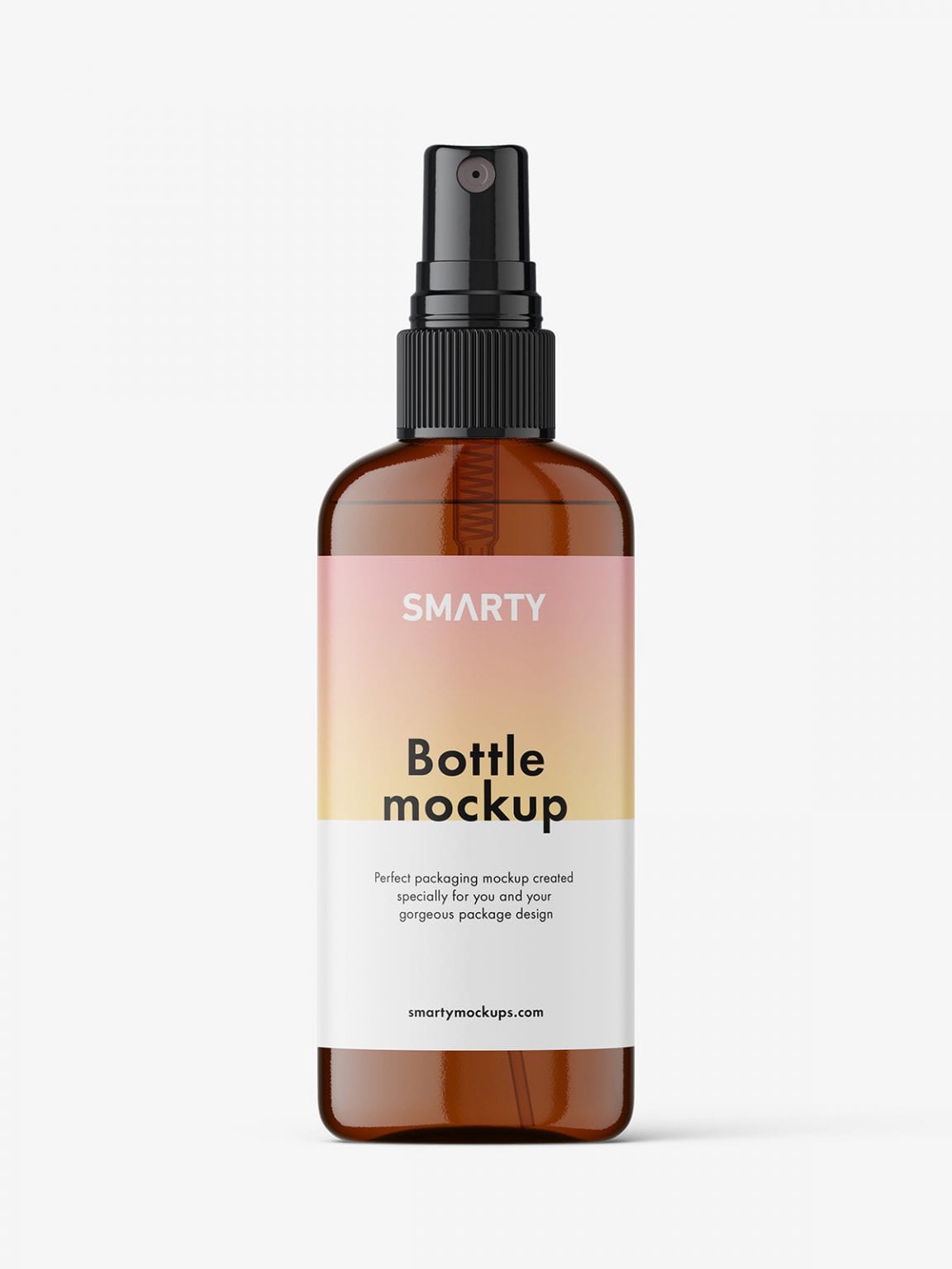 Mist spray bottle mockup / amber - Smarty Mockups