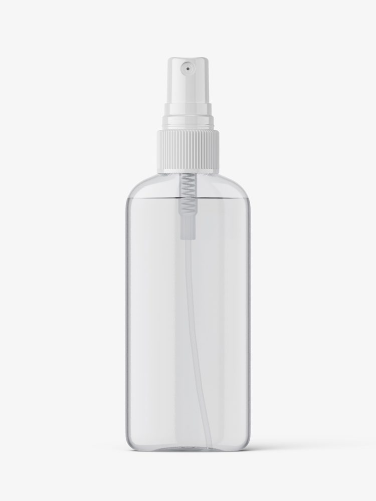 Mist spray bottle mockup / clear