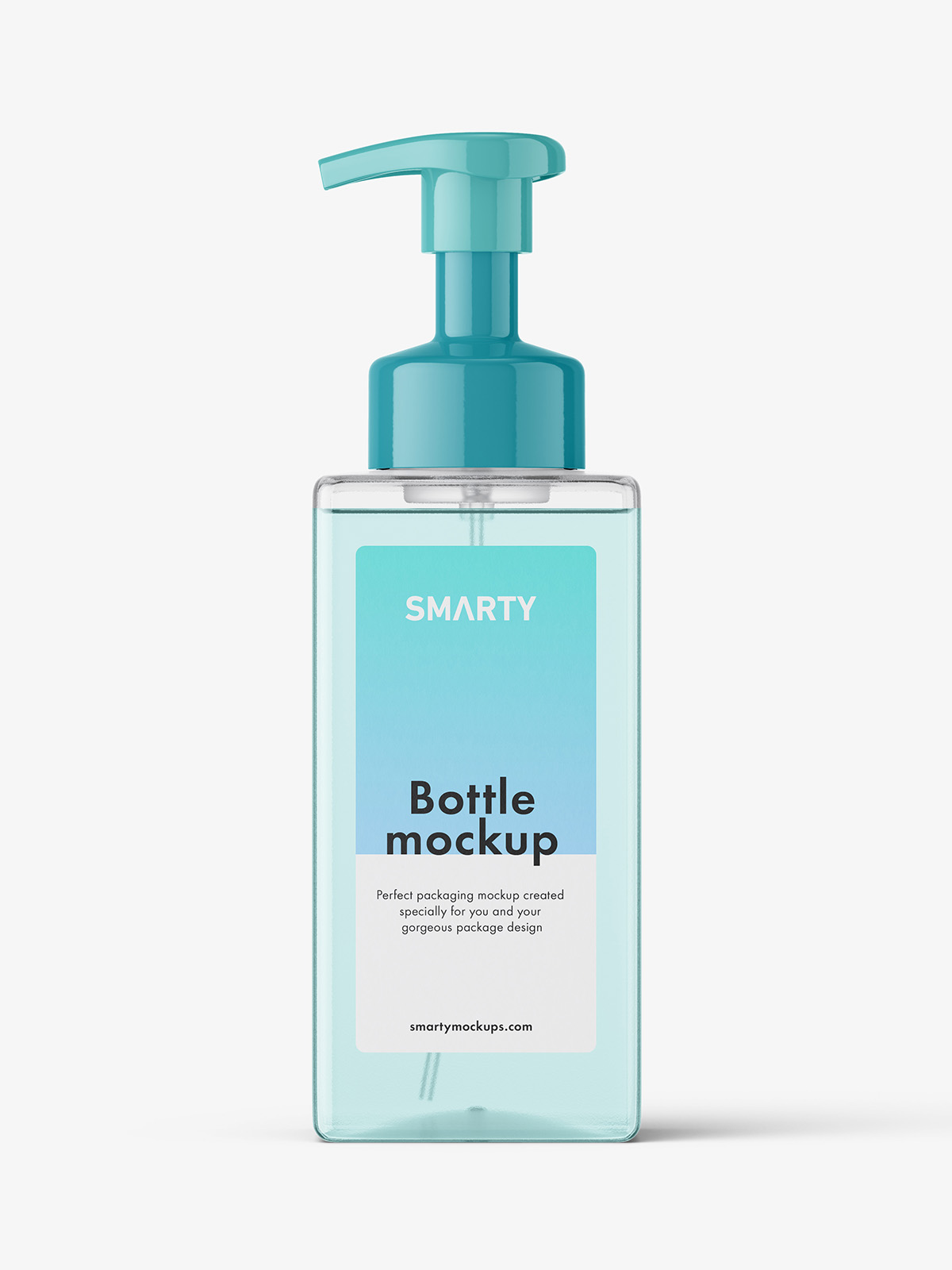Download Square Bottle With Pump Mockup Clear Smarty Mockups