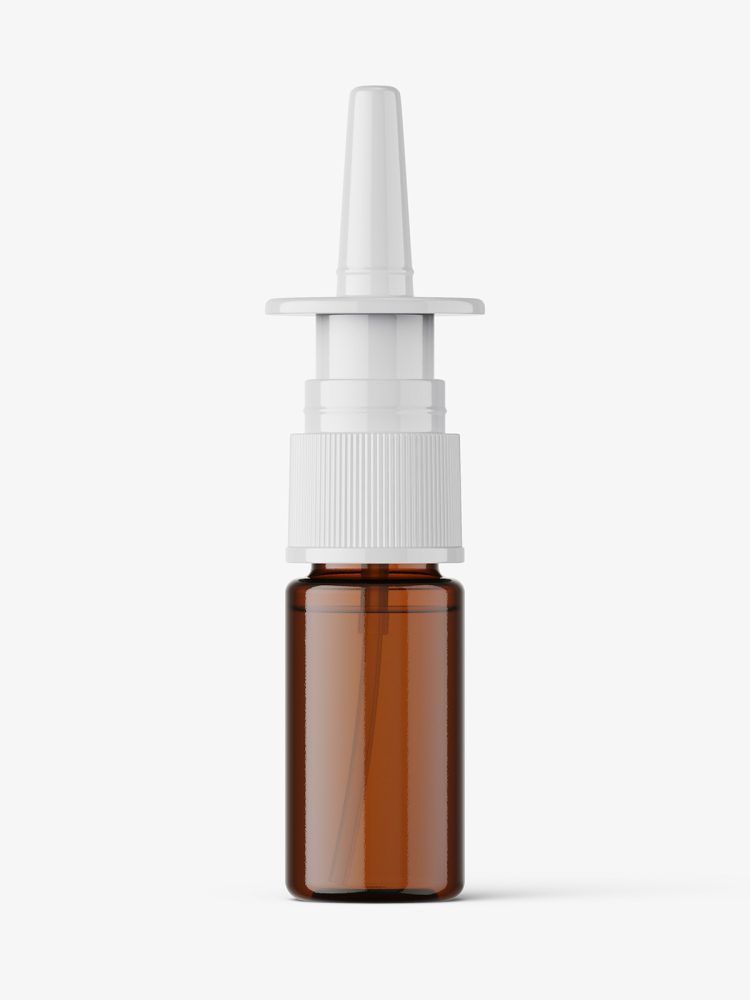 Amber nasal spray bottle mockup