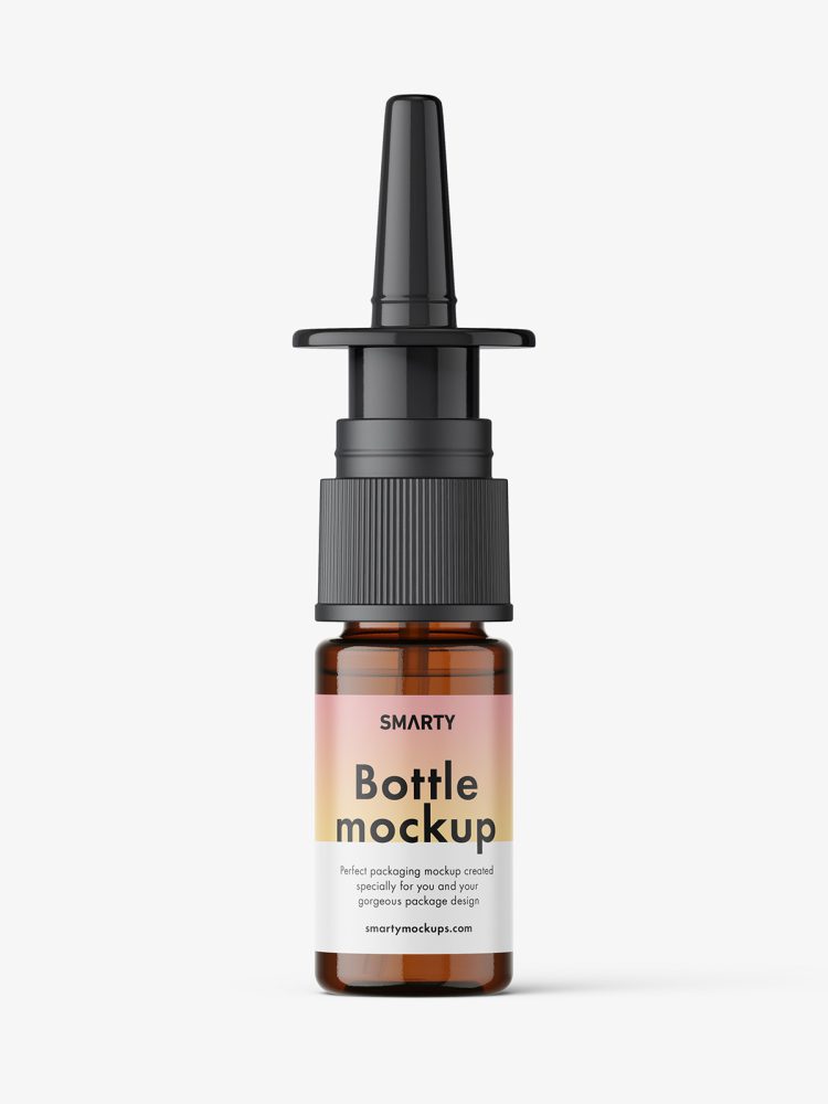 Amber nasal spray bottle mockup