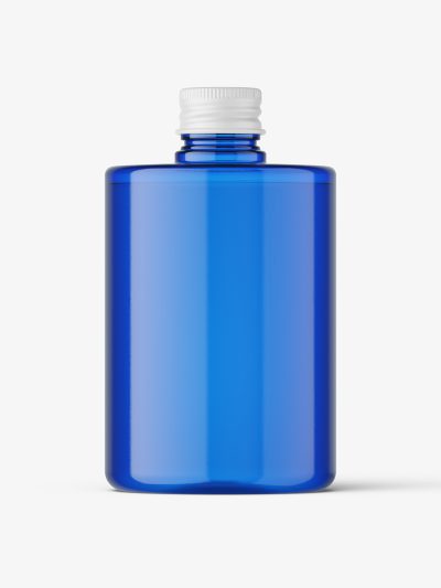Blue screwcap bottle mockup