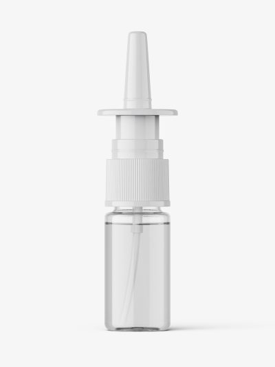 Clear nasal spray bottle mockup