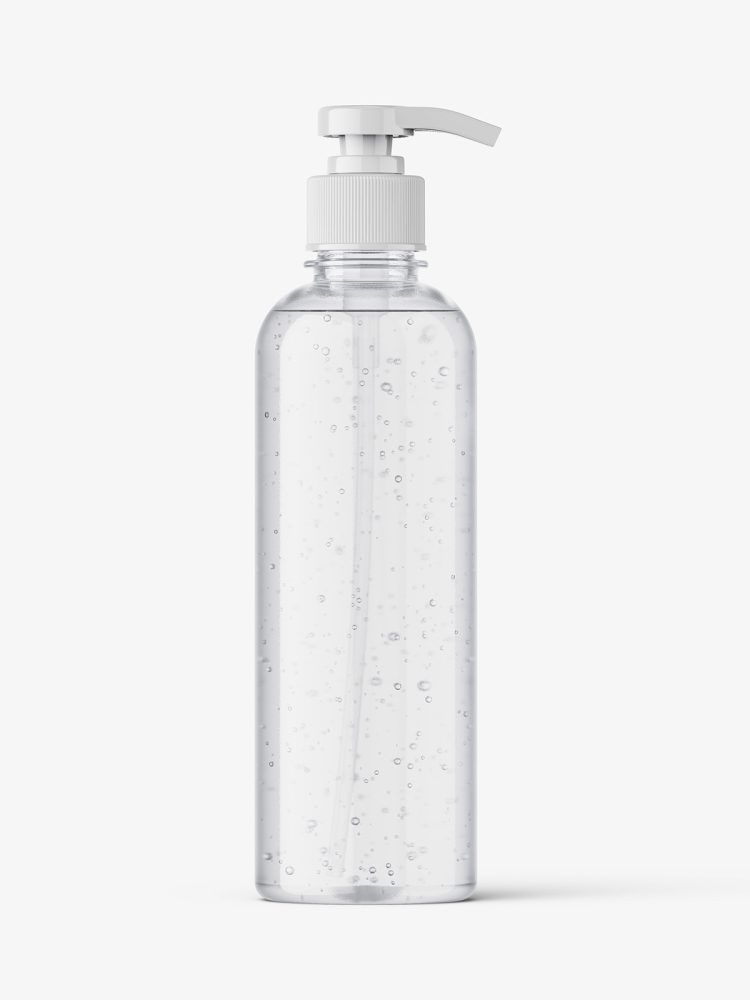 Clear gel pump bottle mockup