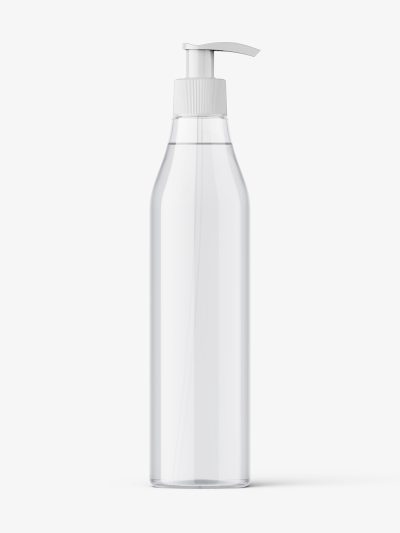 Clear pump bottle mockup